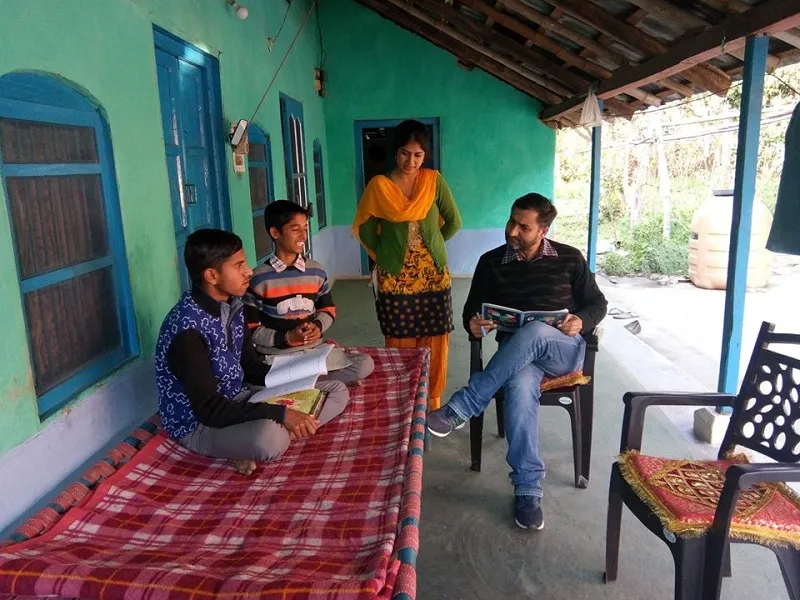 In Sher Lohara, Bankhandi as Part of Visiting Student Homes and talking to students being taught under Each One Teach One and Plant One and their Parents